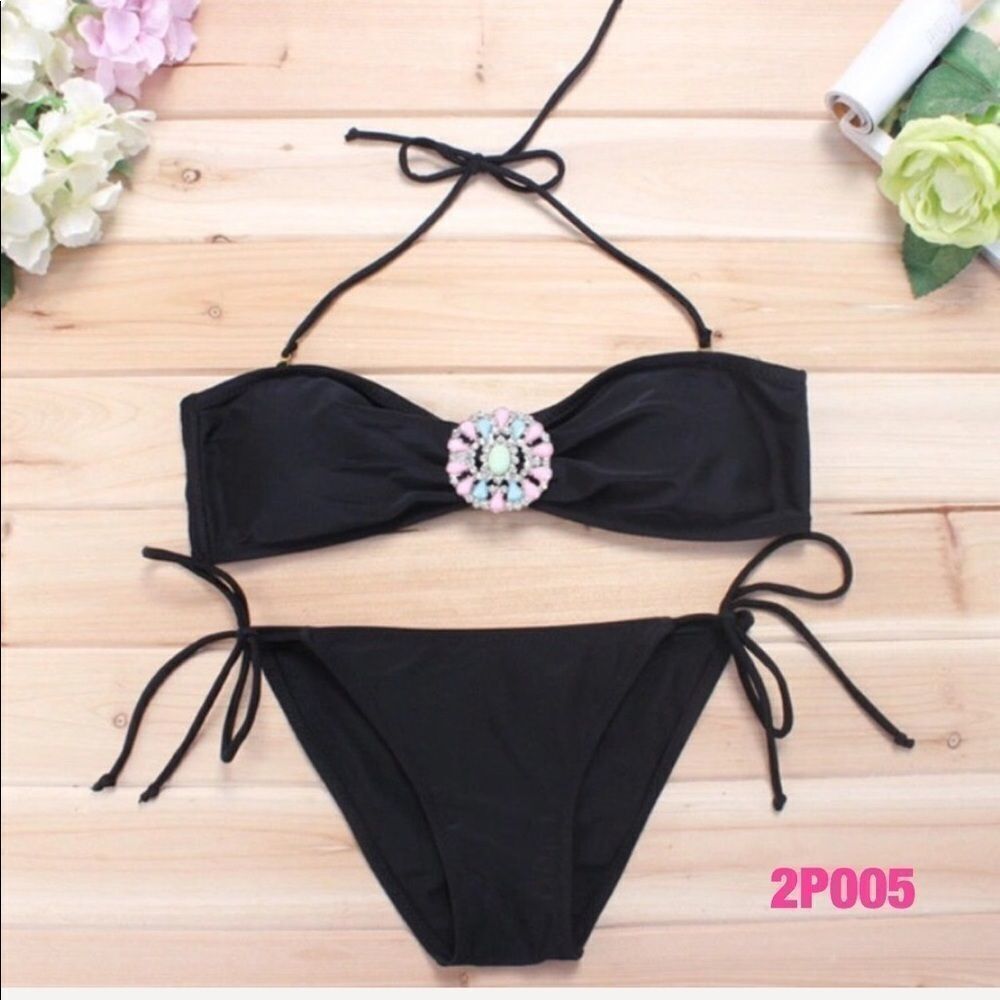 Sexy Brazilian Bandeau Bikini Set w/Jewelry